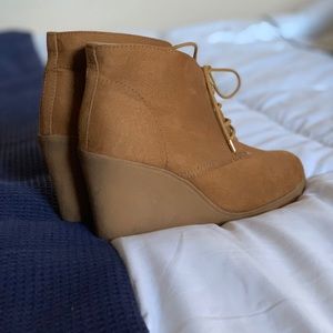 Brown Suede Wedges